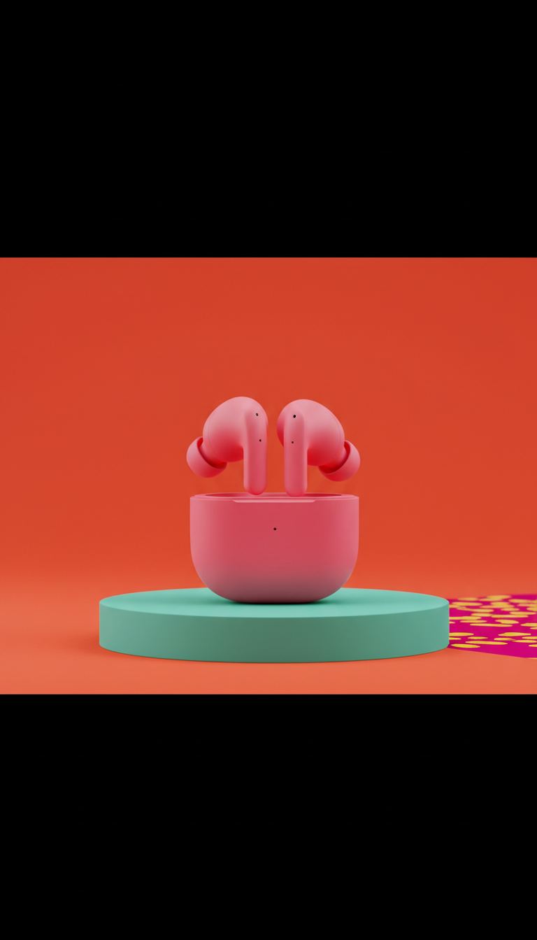 Holi Pink Wireless Earbuds With Case